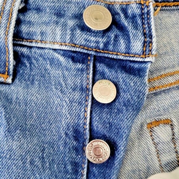 Levi's Womens Jeans Size 25 Wedgie Straight Blue High Rise Button Fly Denim Crop - Picture 7 of 15